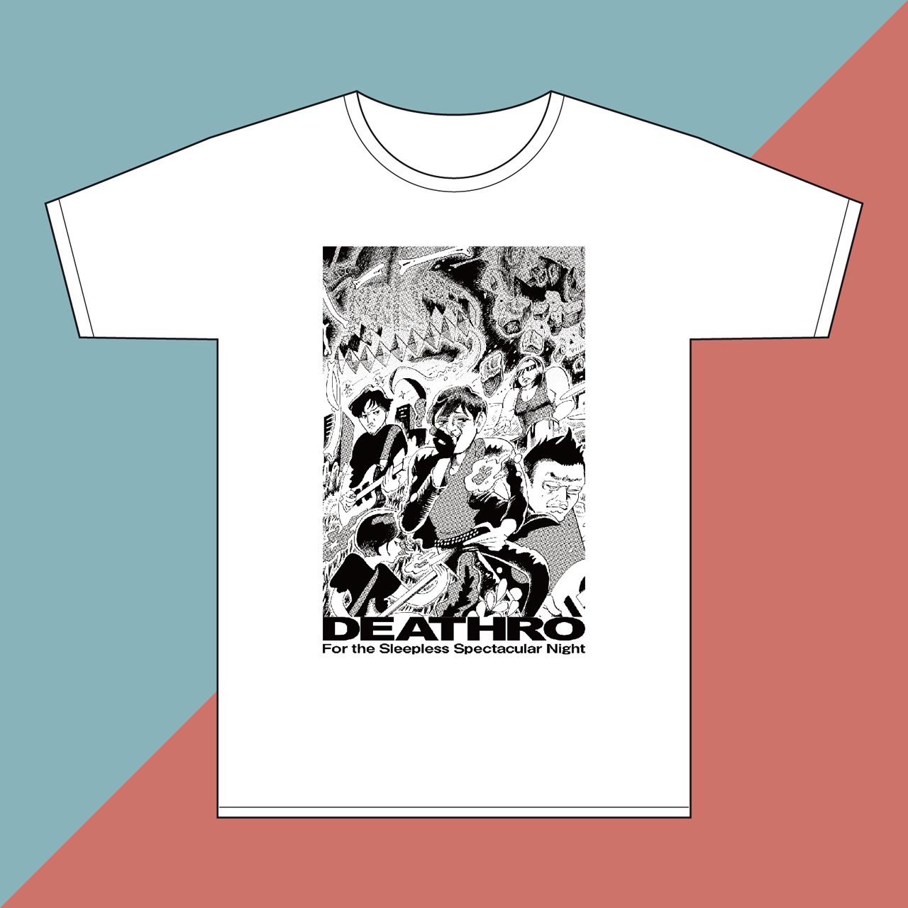 ワンマンライブ「GIG THE SLEEPLESS」で販売されるTシャツのイメージ図。