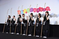 映画「あさひなぐ」初日舞台挨拶の様子。