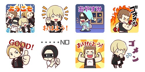 LINE MUSICでの購入者特典スタンプのサンプル画像。