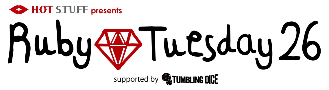 「HOT STUFF presents Ruby Tuesday 26 supported by TUMBLING DICE」ロゴ