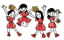 ナカGが描き下ろした東京女子流のイラスト。