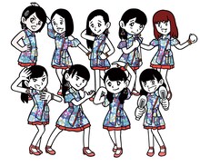 ナカGが描き下ろしたつばきファクトリーのイラスト。