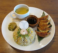 コラボフード「ぽーちゃーはんぎょうざ」見本