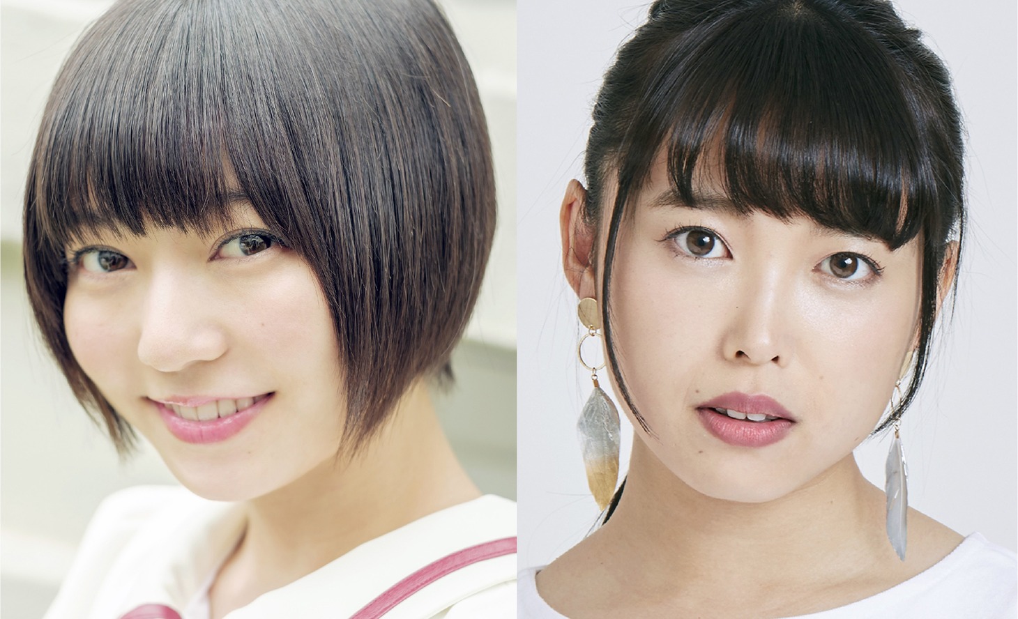 左から安本彩花（私立恵比寿中学）、中島早貴（ex. ℃-ute）