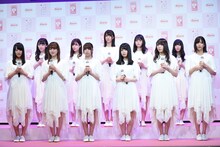 「『三次元マスク×欅坂46』新CM記者発表会」の様子。