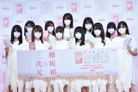 マスクを着用した欅坂46メンバー。