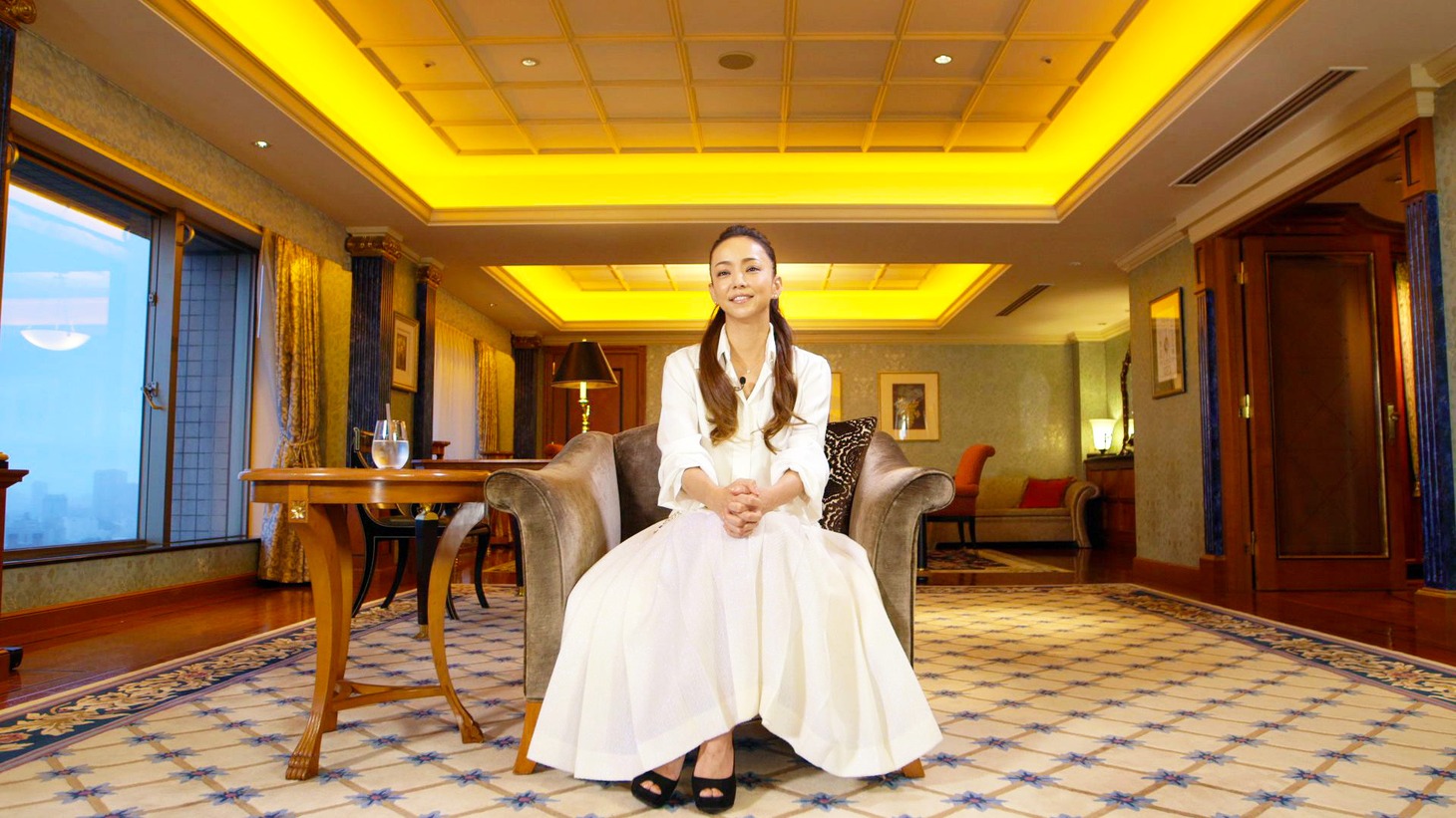 Huluのインタビューに応じる安室奈美恵。