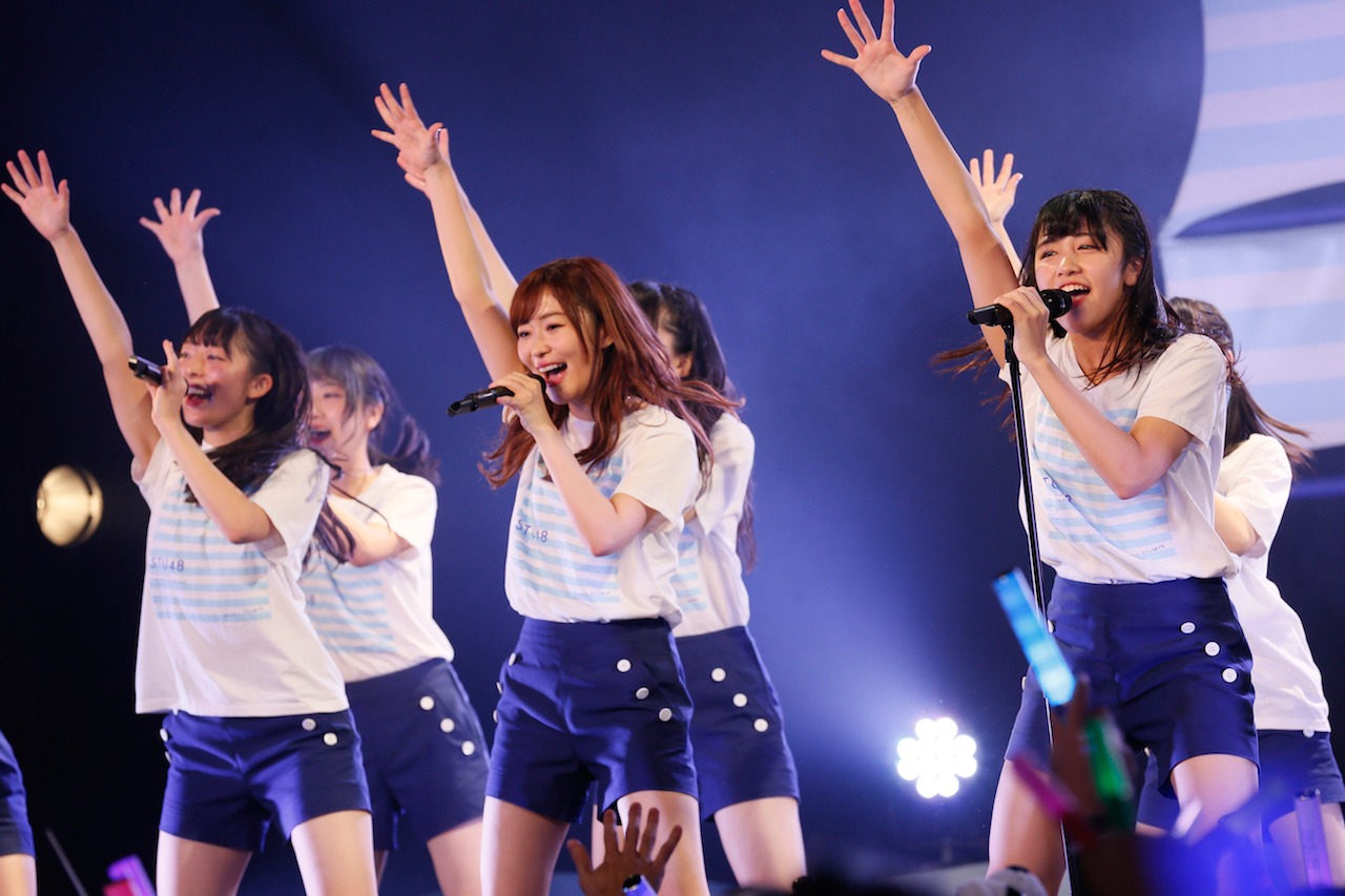 「STU48瀬戸内7県ツアー ～はじめまして、STU48です。～」広島・BLUE LIVE HIROSHIMA公演の様子。(C)STU