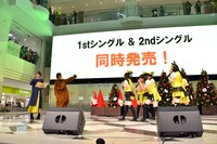 はちみつロケットのメジャーデビュー発表イベントの様子。