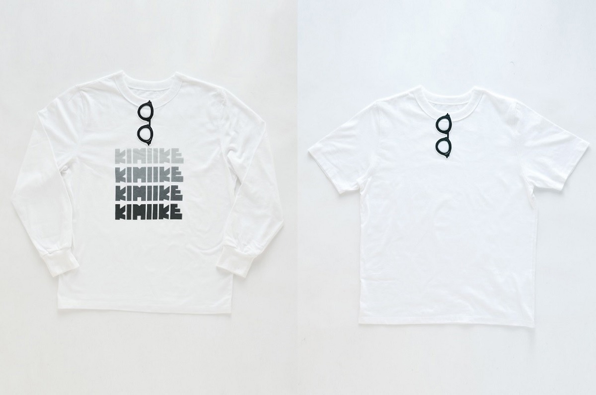 SUPERTHANKSのTシャツ。以前Perfumeのライブグッズとして販売された「きみはイケメン＝きみイケ」をイメージした黒縁メガネがデザインされている。