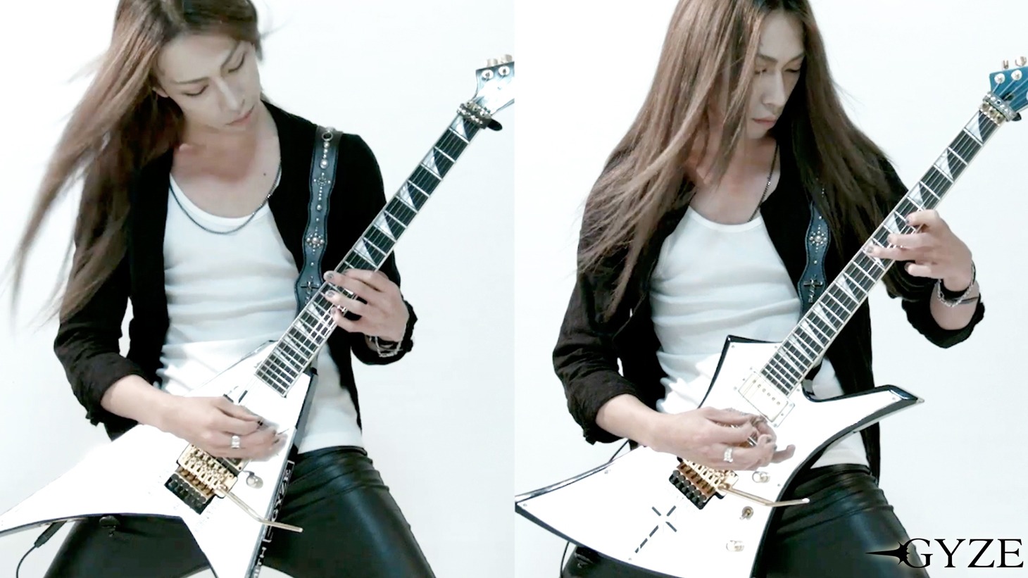 「GYZE Ryoji 【Chopin - Revolutionary】METAL GUITAR Jackson RANDY V vs KELLY」のワンシーン。
