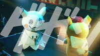 「ピカチュウ vs ミミッキュ フリースタイルバトル」のワンシーン。