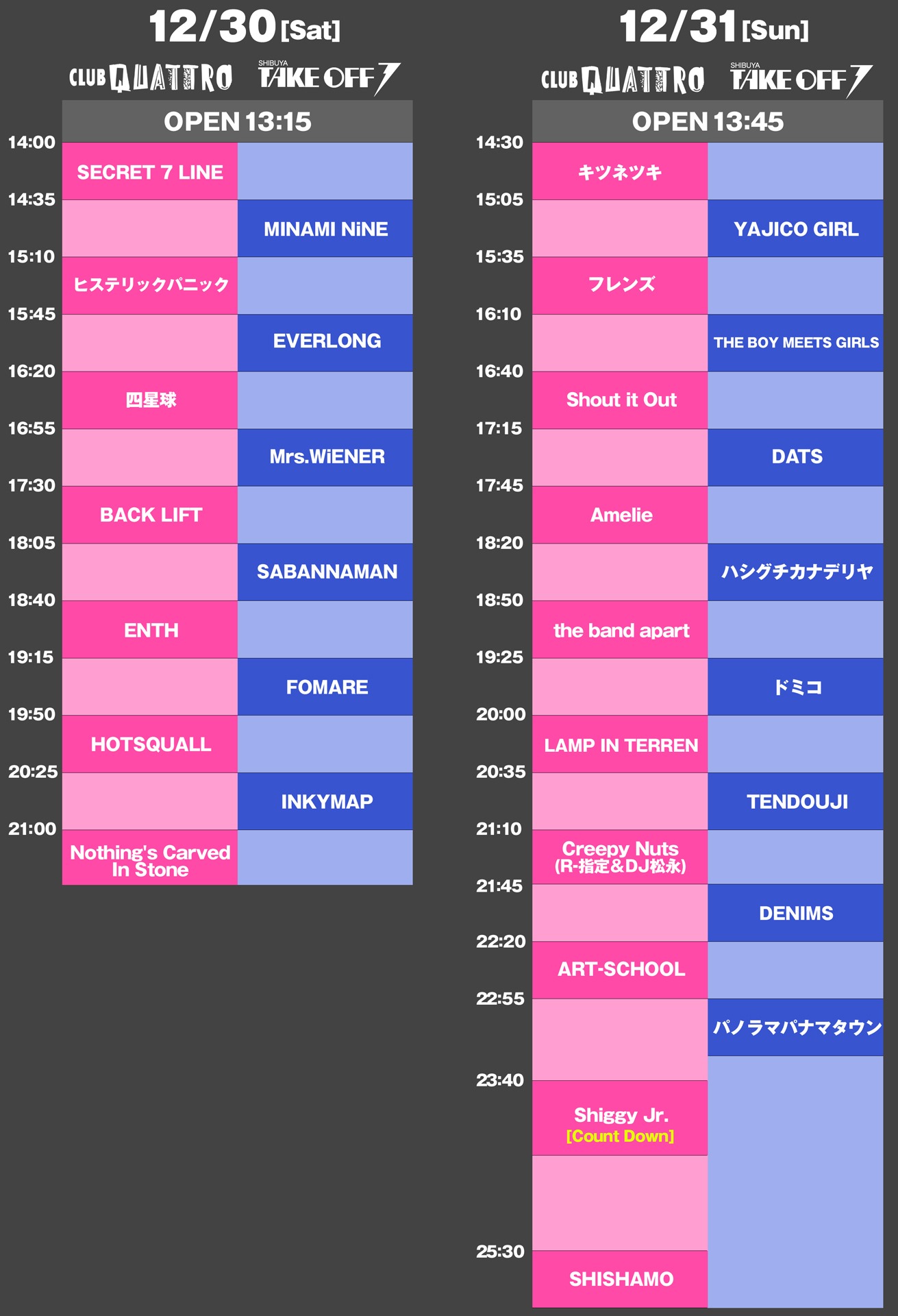 「LIVE DI:GA JUDGEMENT 2017」タイムテーブル