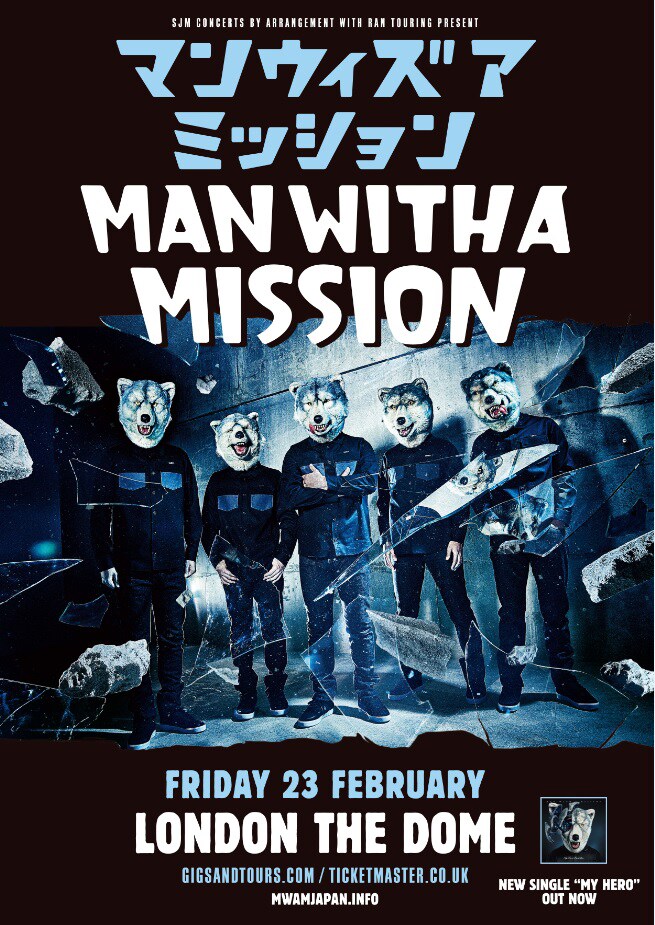 MAN WITH A MISSIONのUKツアー最終公演の告知ビジュアル。