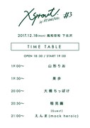 「xsprout. #3」タイムテーブル