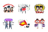 BABYMETALのLINEスタンプ絵柄の一部。