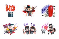 BABYMETALのLINEスタンプ絵柄の一部。