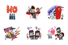 BABYMETALのLINEスタンプ絵柄の一部。