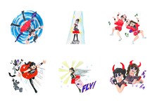 BABYMETALのLINEスタンプ絵柄の一部。