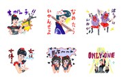 BABYMETALのLINEスタンプ絵柄の一部。