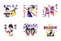 BABYMETALのLINEスタンプ絵柄の一部。