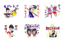 BABYMETALのLINEスタンプ絵柄の一部。