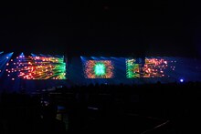 「THE YELLOW MONKEY SUPER BIG EGG 2017」で流れたCGアニメーション。（Photo by KEIKO TANABE）