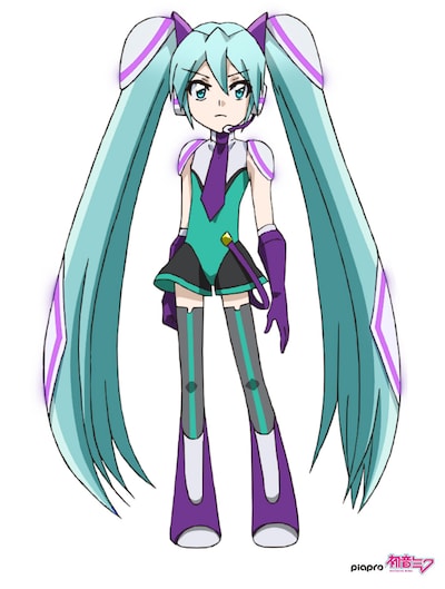 「新幹線変形ロボ シンカリオン」に出演する発音ミク。illustration by KEI (c) Crypton Future Media, INC. www.piapro.net (c)プロジェクト シンカリオン・JR-HECWK/超進化研究所・TBS