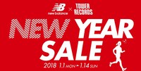 new balance×TOWER RECORDS「NEW YEAR SALE 2018」ロゴ