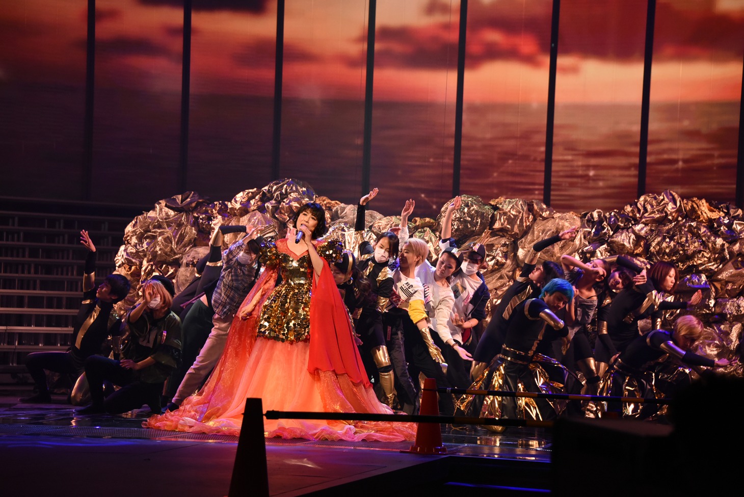 水森かおりのリハーサルの様子。