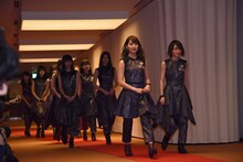 レッドカーペットを歩く乃木坂46。
