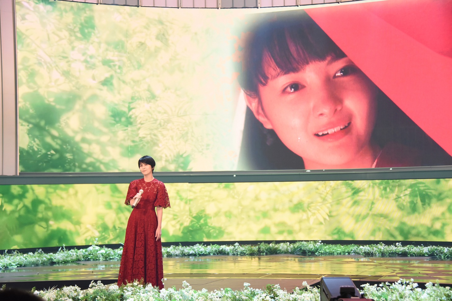 松たか子のリハーサルの様子。