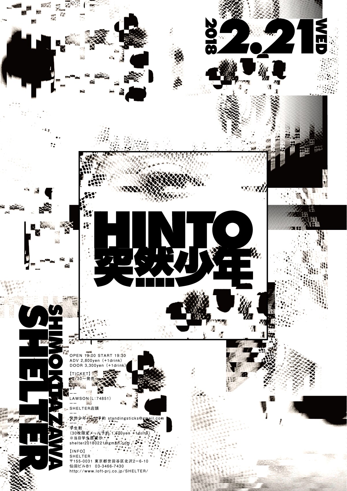 HINTO×突然少年、シェルターでツーマン