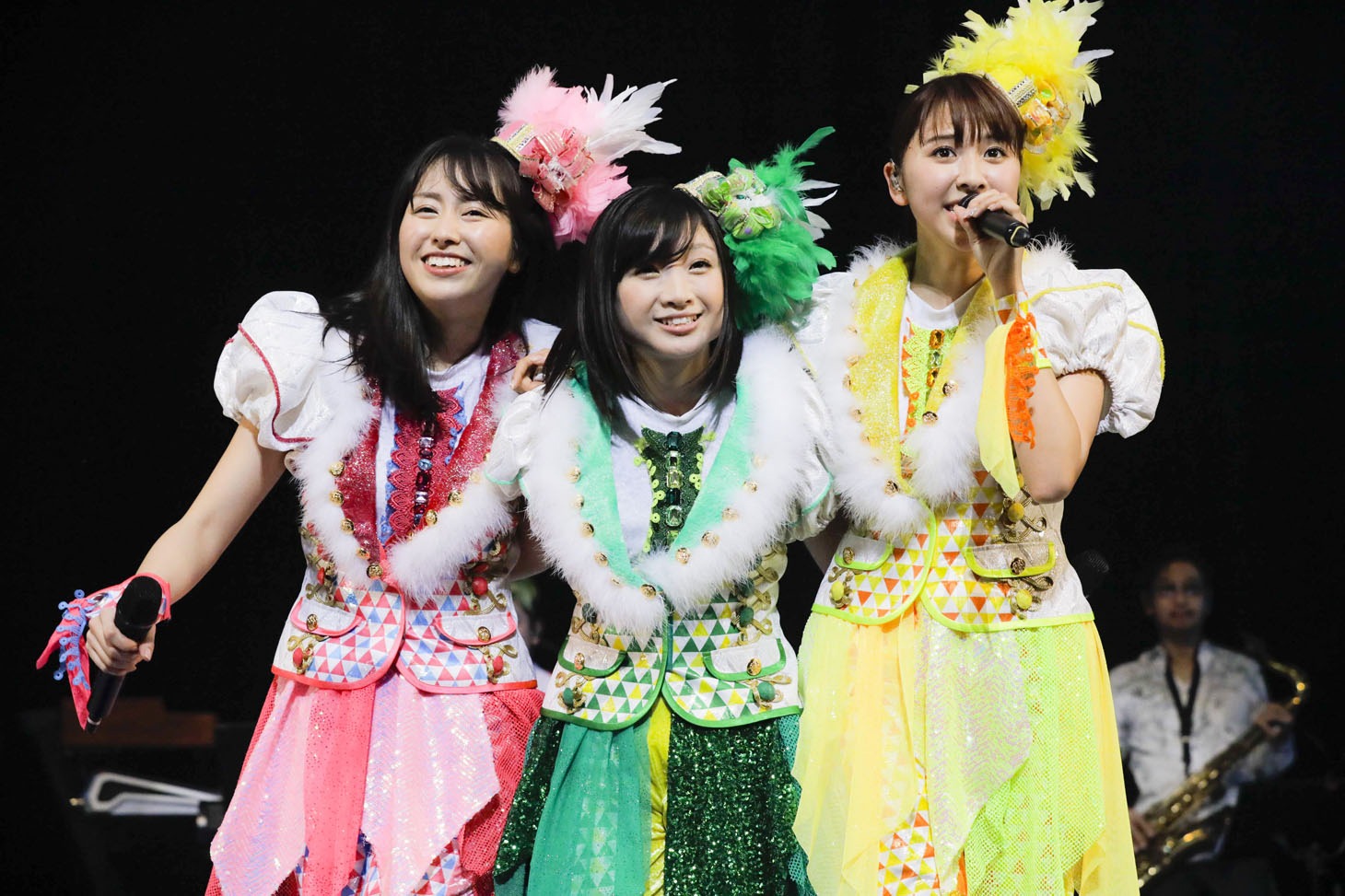 佐々木彩夏、有安杏果、玉井詩織。（Photo by HAJIME KAMIIISAKA）