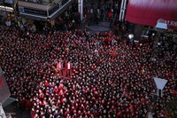 ゆず「うたエール」ミュージックビデオ撮影時の様子。