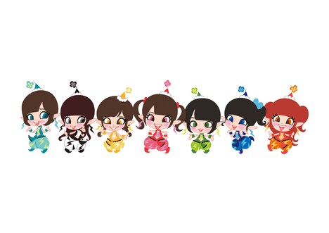 タツノコプロのデザイナー・吉田すずかによる「でんぱアクビ組」描き下ろしイラスト。