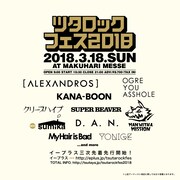 「ツタロックフェス 2018 ～TSUTAYA ROCK FESTIVAL 2018～」フライヤー