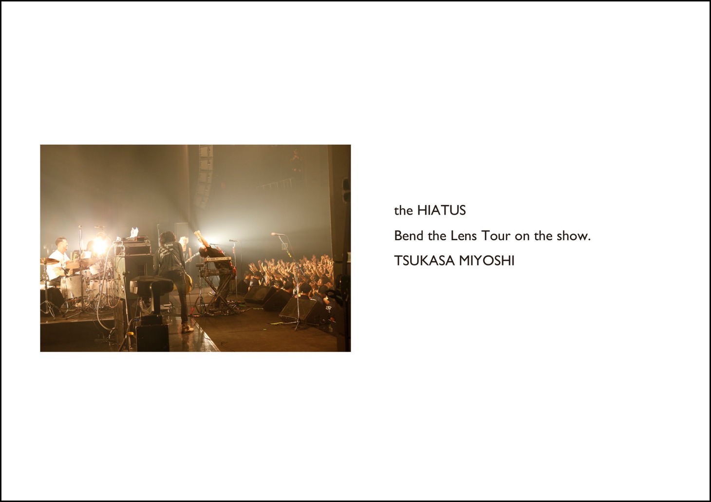 「Bend the Lens Tour On the Show.」表紙