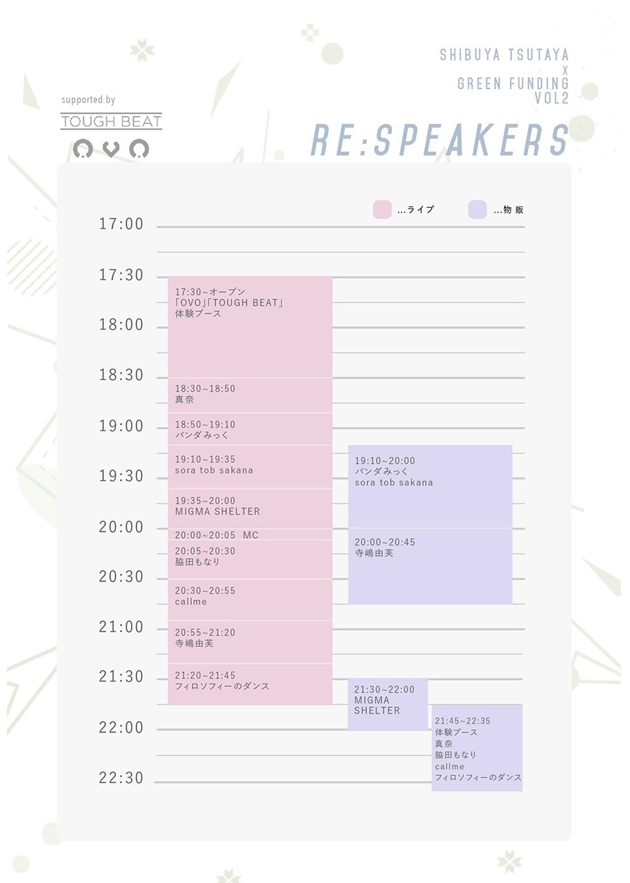 「Re:speakers」タイムテーブル