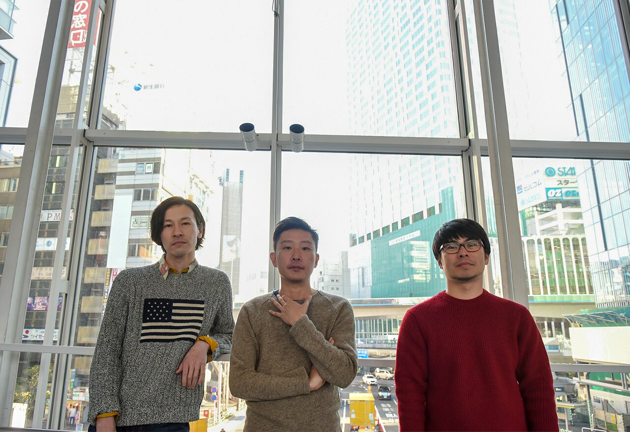 左から三船雅也（ROTH BART BARON）、蔡忠浩（bonobos）、河野太輔。