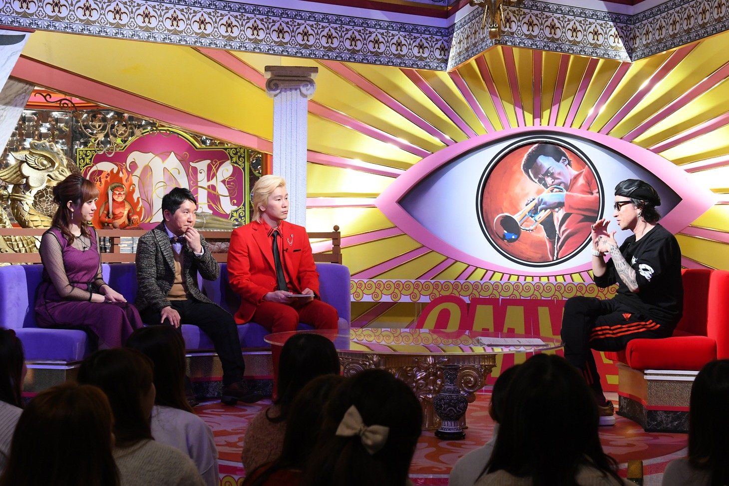 左から菊地亜美、田中裕二、カズレーザー、菊地成孔。 (c)TBS
