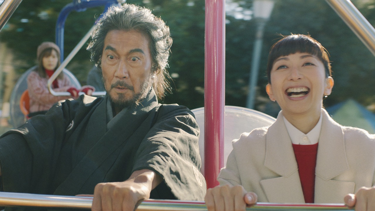 「バレンタインジャンボ宝くじ『侍のバレンタインデート』篇」のワンシーン。