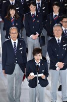 小平奈緒日本代表選手団主将による挨拶の様子。