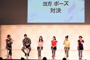 田中将大選手とももいろクローバーZが登壇した「CW-X WOMEN SPECIAL EVENT」の様子。