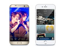 GLAYアプリの画面サンプル。