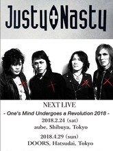 Justy-Nasty「One's Mind Undergoes a Revolution 2018」告知ビジュアル