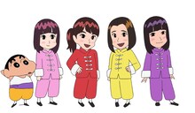 ももいろクローバーZと野原しんのすけ。