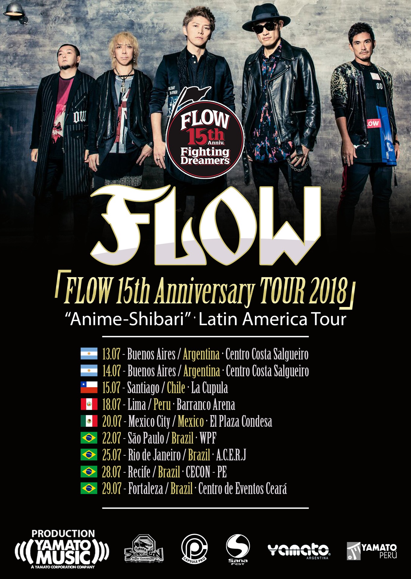 「FLOW 15th Anniversary TOUR 2018 "Anime-Shibari" -Latin America Tour-」告知画像