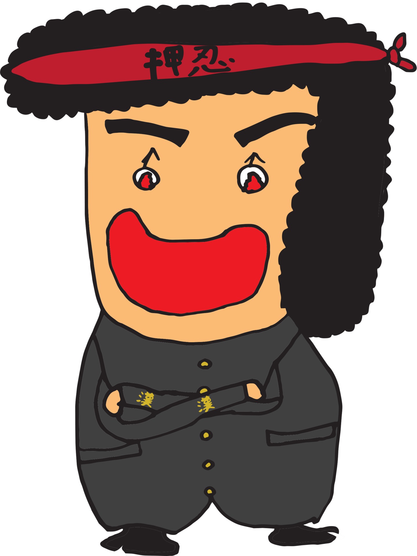 男祭りのキャラクター・押忍雄男くん（絵：ユーキ）。