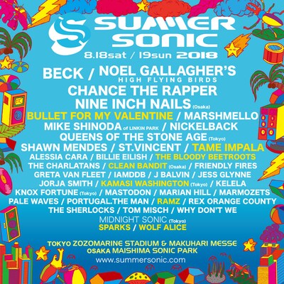 「SUMMER SONIC 2018」出演アーティスト一覧
